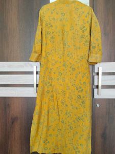 Yellow Floral Print Kurta