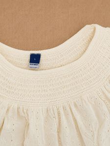 Old Navy Off-White Eyelet Cotton Dress