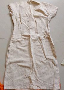 Elegant Cream &amp; Orange Kurta Set