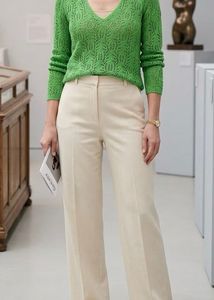 Green Knit V-neck Long sleeves top