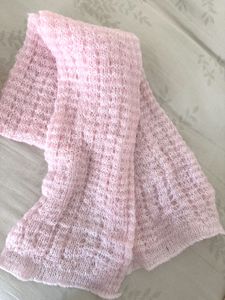 Baby Pink Knitted Hat &amp; stole