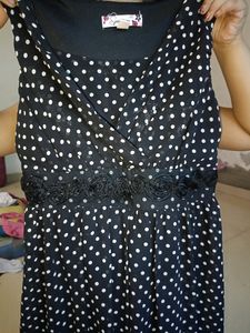 Black White Dotted Frock