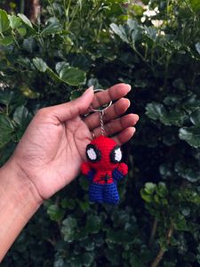 Handmade crochet Spiderman Keychain