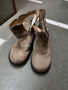 Metallic Brown Faux Leather Bow Boots(2.5-4 yrs)