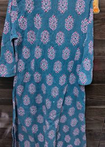 Teal blue Paisley Print Kurta