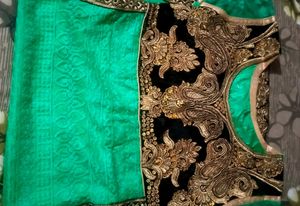 Emerald Green Kurti  with Gold Embellishments