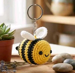 Cute Crochet Bee Keychain