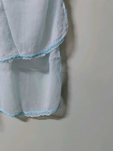 Chiffon-Mukaish Light Blue Dupatta ✨