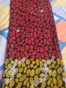 Vibrant Printed Saree with Embellishments