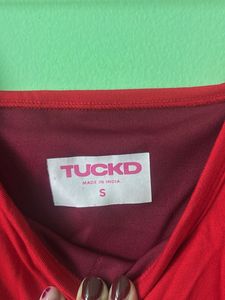 Red Square Neck Crop Top