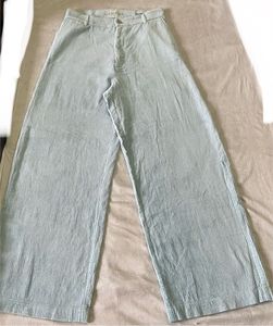 Icy Blue Wide Leg Corduroy Pants