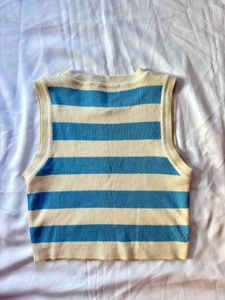 Striped Sleeveless Knit Top