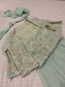 4-piece Plazzo crop top set
