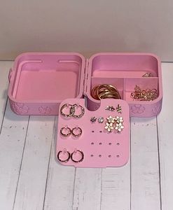 Pink Floral Jewelry Organizer Box