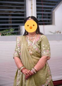 Olive Green Embroidered Lehenga Choli