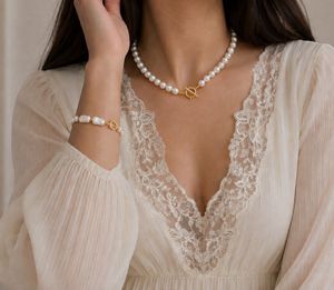 Og Elegant Pearl Necklace &amp; Bracelet Set