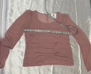 IMPORTED Chic Peach Tiered Long Sleeve Top