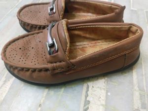 boy's Brown Perforated Loafers
