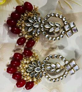 Woman Fancy Party Wear Havey Long Size Earrings