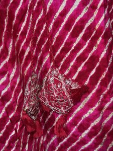 Beautiful Rose pink Bandhani Anarkali suit