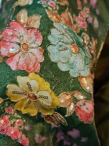Floral Green Girls Ethnic Set