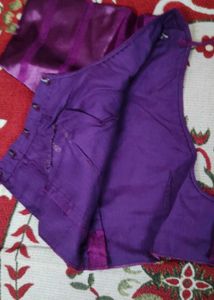 Magenta /Purple Saree with stitched blouse