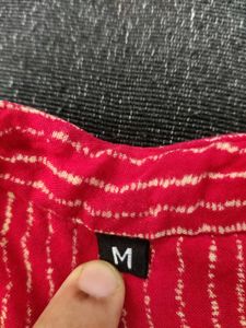 Red Striped Kurta
