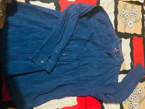 Men's Blue Striped Casual Shirt