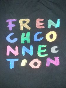 🖤 FRENCH CONNECTION | Colourful Graphic Black T-S