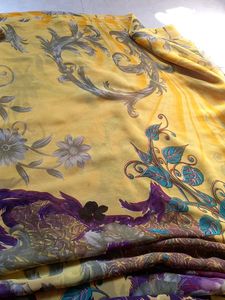 Vibrant Yellow Floral Saree