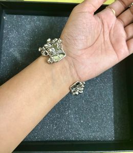 Navratri Silver-Tone Bangle Bracelet