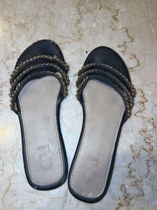 Stylish Black Chain Sandals
