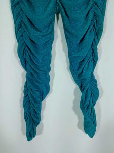 Sea Green Shimmer Capri Jegging For Girl's