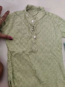 Chic Teal Embroidered Kurta &amp; GREEN COMBO OF 2