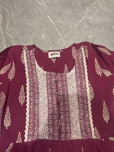 Elegant Maroon Printed Kurta