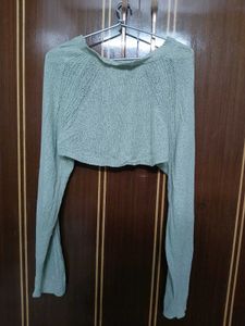 Sea Green Crop Top &amp; Bolero Set