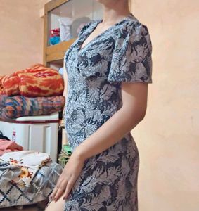 Printed Maxi Dress with Slit