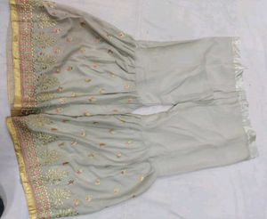 Beautiful Peach &amp; Grey Kurta gharara set