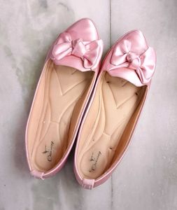 Pink Bow Ballet Flats