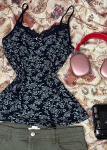 Floral Lace Trim Cami top