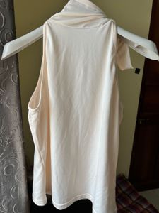 Sleek Cream Halter Neck Top