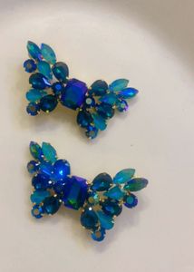 New Sparkling Blue Bow Earrings l Last pair