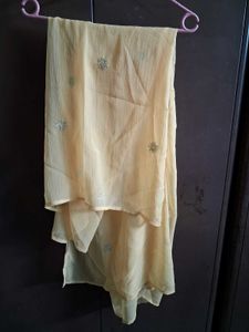 Elegant Beige Embroidered Kurta Set