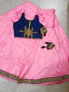 Pink Lehenga Choli Set for 11,12 year
