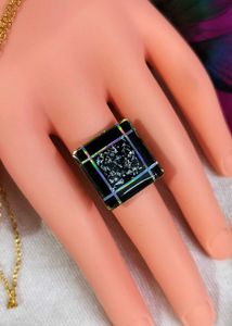 Vintage Black Square Ring