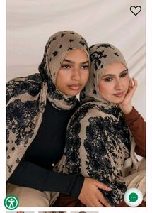 Vela printed modal chantilly lace hijab