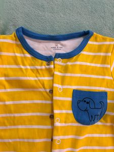 Baby Yellow Stripe Dog Romper