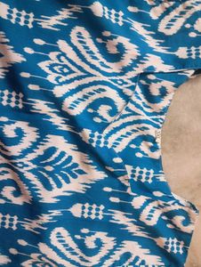 Blue Ikat Print Dress