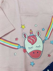 3-4 year Cute Unicorn Pink Top &amp; Star Leggings Set