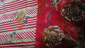 "Crimson Blooms: A Red Floral Print Saree 🌹🌼💃"